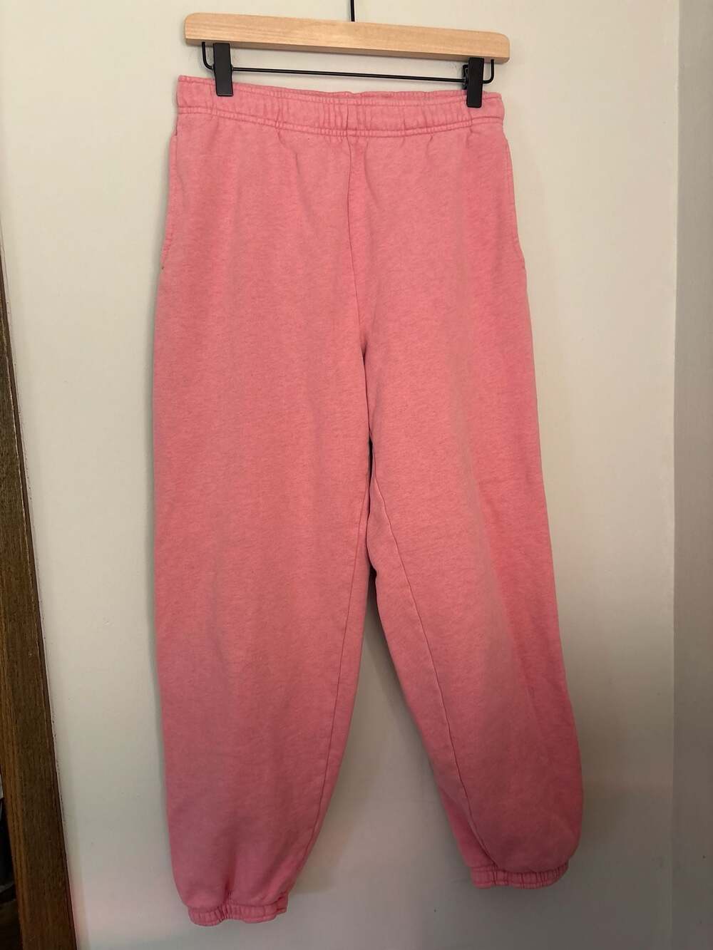 Aritzia TNA Cozy Fleece Athleisure Coral Pink Lounge Sweatpants Joggers Sz S